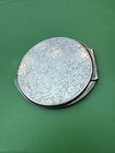 Antique Vintage Silver Fancy Engraved Design Mirror Compact Beautiful  Clean
