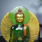 Chinese Beijing Glaze Gilded Carved Painted Buddha Statue Collectibles Sculpture