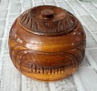 Vintage Carved Wood Hawaii Bowl With Lid Tiki Bar Popcorn Trinket Entry Decor