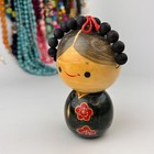 Vintage Japanese Creative Kokeshi Doll  Unsigned  Osage Pigtails Braids