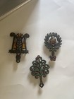 Authentic Colonial Trivets Set Of Three Painted Reproduction Cast Iron