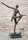 Signed Collett Dancer Bronze Statue Sculpture Art Nouveau   Art Deco Figurine