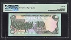 Nicaragua 10 Cordobas 1985 nd1988  P151 Uncirculated Graded 66