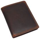 Vintage Leather Mens Slim Bifold Wallet Rfid Blocking Credit Card Holder Wallets