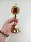 High Polished Brass Monstrance Reliquary For Catholic Church Or Home Use 8 Inch