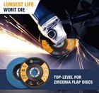 100 Pack 4-1 2  Zirconia Flap Disc 40 Grit 4 5  Angle Grinder Grinding Wheel T29