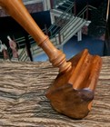 Vtg Hand Turned Wood Gavel  Judge  Lawyer  Ceo  Auctioneer Mother  Father Day 