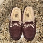 Ugg Australia Moccasins Dakota Flores Pink Fushia Sheepskin Slippers Sz 8 5-9