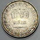 Brazil 1907 1000 Reis Silver Coin  90 Km 507