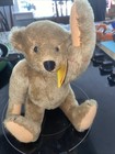 Vintage Steiff Tan Jointed 15  Growler Teddy Bear Mohair Yellow Ear Tag