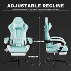 Gaming Chair Massage Lumbar Support Swivel Height Adjustable Headrest Backrest