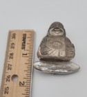 Amy Kahn Russell Sterling Silver Carved Stone Buddha Brooch Pendant