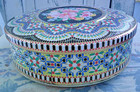 Vintage Daher Biscuit Cookie Tea Tin Floral Textured Decorative England
