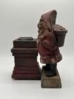 Antique Cast Iron Santa Claus Chimney Mechanical Coin Bank - Vintage Christmas