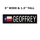 Custom Texas Flag Embroidered Name Tag Hook   Loop Patch 5  X 1 3  Applique Gift