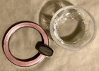 Sterling Rim Guilloche Pink Enamel Ashtray Crystal Bowl