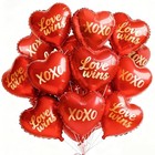  Valentine s Balloons 15pcs 18 Inch Foil Love Xoxo Red Heart Red-red Love