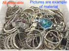 2 Pounds Vintage Mod Silver Tone Jewelry Lot All Wearable Bulk Lot