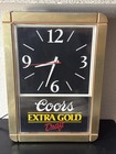 Vintage 1989 Coors Extra Gold Beer 17    Lighted Bar Sign   Clock Working Man Cave