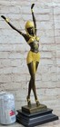 Large Dimitri Chiparus Dancer Art Deco Bronze Sculpture Marble Base Figurine Lrg