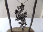 Vintage A p c  Pewter Fantasy Display Dragon Figurine-nos