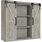 Rustic Wall Storage Cabinet W  Sliding Barn Doors Home Decor   Organization New