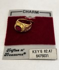 High School Class Ring Charm- Trifles N  Treasures Pendant New On Card Goldtone