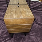 Vintage Mid-century Modern Wooden Accordion Sewing Box - 53  Fully Extended