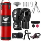 4ft Heavy Punching Bag Set For Adults - Includes 12 Oz Gloves For Mma  Kickboxin