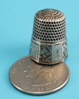Antique 1890s Stern Bros Sterling Panel Thimble Sz 8 Anchor Mark
