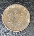 1832 George Iv Canadian Province Of Nova Scotia Half Penny Token Copper Lot 27b