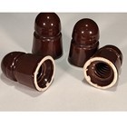 Set Of 4 Vintage Brown Ceramic Porcelain Telephone Telegraph Insulators 3 25in