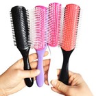 Detangling Hair Brush 9-rows Straight Curly Wet Hair Comb Hairbrush