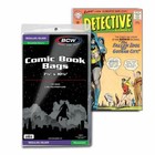 100 - Bcw Resealable Silver   Regular 2-mil  Comic Book Bags 7-1 8  X 10-1 2 