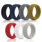 Flexible Silicone Wedding Ring Women Men Engagement Sport Rubber Band Size 4-14