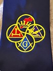 Navy Blue Masonic Embroidered Bodies York Rite Necktie Square Compass New 