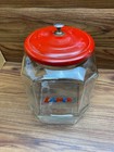 Vtg Lance 8-sided Cracker Counter Display Jar Original Metal Lid 12  Tall