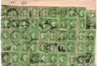 Nsw Old Untouched Page Of 100 X 3d Green Qv Diadem Stamps See Description