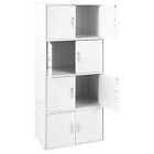 Hodedah 8 Door Enclosed Multipurpose Storage Cabinet For Home And Office  White