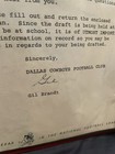 Gil Brandt 1960 Signed Letter To Dallas Cowboys Draft Prospect