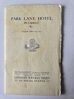 Park Lane Hotel Piccadilly London England 1957 Weekly Diary Of Social Events