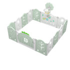 14 Panel Folding Baby Playpen With Game Wall And Basketball Hoop W  Locking Door