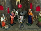 Antique Grulicher Nativity Scene With 9 Figures Around 1900  10 Cm 