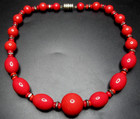 Louis Rousselet French Red Glass Beaded Vintage Necklace