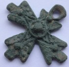 Byzantine Bronze Cross Pendant  Circa 10th   12th Century Ad       35mm