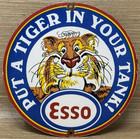Vintage Esso Gasoline Porcelain Sign Gas Station Pump Plate Motor Oil Service