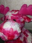 Dan Dee Pink Moose Plush Stuffed Animal Camo Soft Brown Eyes 15  Sitting
