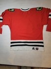 Vintage Size L Starter Blackhawks Jersey Nhl Licensed small Hole Pictured 0008