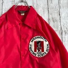 Pla-jac By Dunbrooke Coach Jacket Xl Red Nylon Usa Made Raglan Embroidered Patch