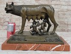 Handcrafted 30 Lbs Romulus Bronze Sculpture With Rose Marble Base Figurine Decor